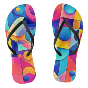 Vibrant Shape Play Flip Flops