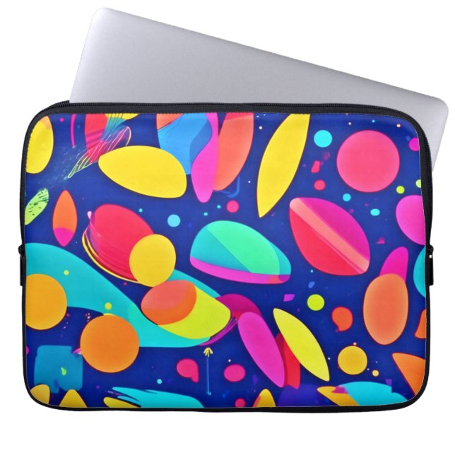 Vibrant Shapescape Art Laptop Sleeve (Front)