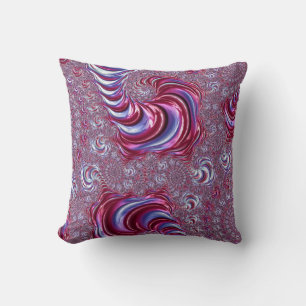 Vibrant Shiny Groovy Trippy Spiralling Fractal Art Cushion