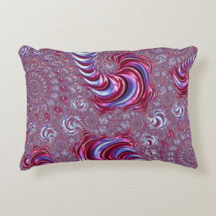 Vibrant Shiny Groovy Trippy Spiralling Fractal Art Decorative Cushion
