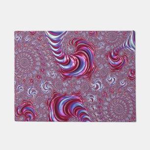 Vibrant Shiny Groovy Trippy Spiralling Fractal Art Doormat