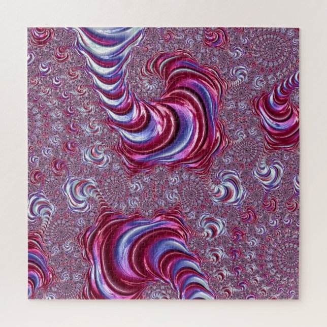 Vibrant Shiny Groovy Trippy Spiralling Fractal Art Jigsaw Puzzle (Vertical)