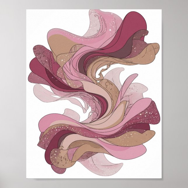 Vibrant Silver ABSTRACT ART Abstract Design Poster (Front)