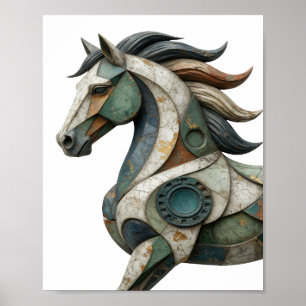 Vibrant Silver ABSTRACT ART Statement Design v2 Poster