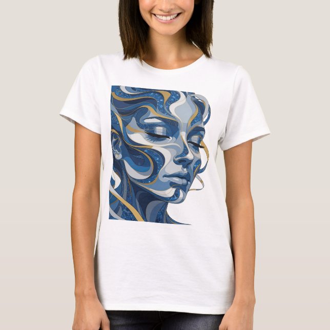 Vibrant Silver ABSTRACT ART Statement Design v2 T-Shirt (Front)