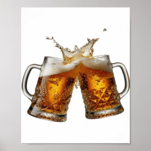 Vibrant Silver CHEERS TO GOOD HEALTH 3D Text Art Poster