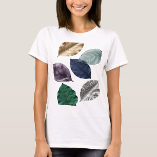 Vibrant Silver LEAFY 3D Text Art T-Shirt