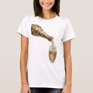 Vibrant Silver MONEY BOTTLE Slogan Design T-Shirt
