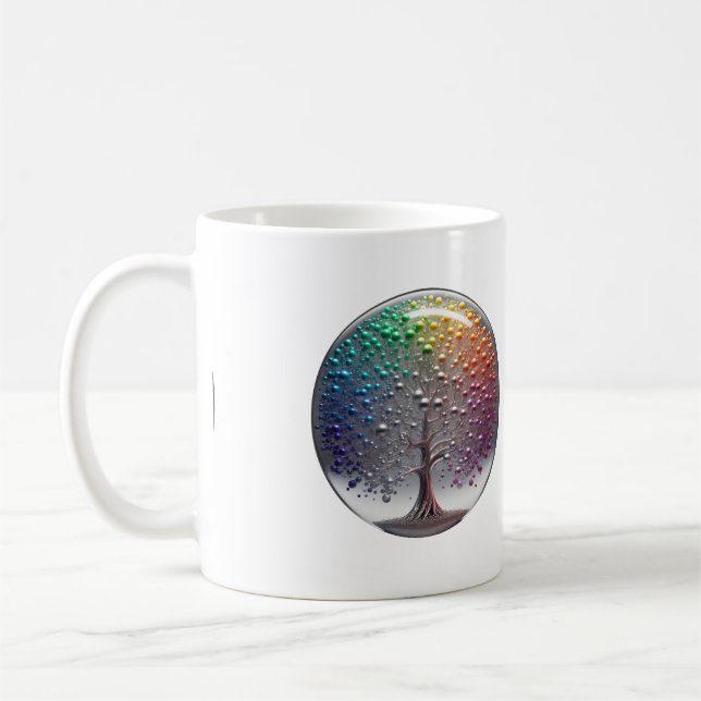 Vibrant Silver PRIDE sphere Tree Coffee Mug (Left)