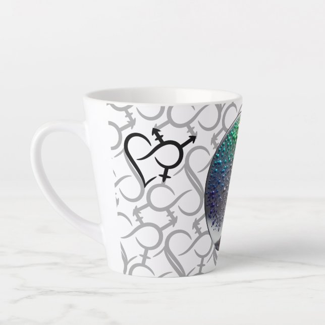 Vibrant Silver PRIDE sphere Tree Latte Mug (Left)