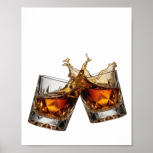 Vibrant Silver WHISKY SPLASH Poster