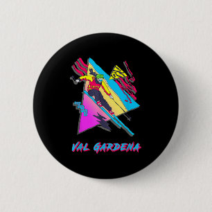 Vibrant Skiing Artwork Val Gardena Ski Skier 6 Cm Round Badge