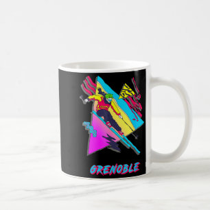 Vibrant skiing design featuring grenoble text ski coffee mug