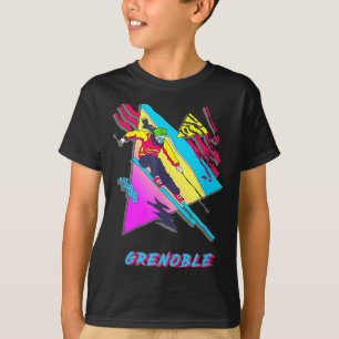 Vibrant skiing design featuring grenoble text ski T-Shirt