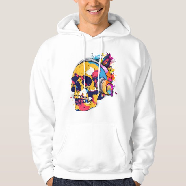 Vibrant Skull Beats Hoodie (Front)