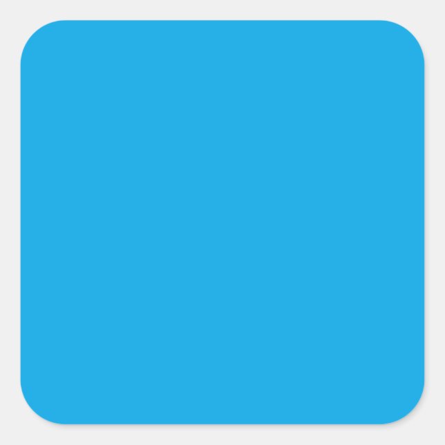 Vibrant Sky Blue Colour Decor Customise it Easily Square Sticker (Front)