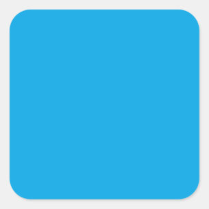 Vibrant Sky Blue Colour Decor Customise it Easily Square Sticker