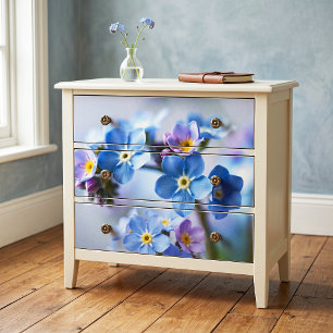 Vibrant Sky Blue Cottagecore Forget-Me-Not Tissue Paper
