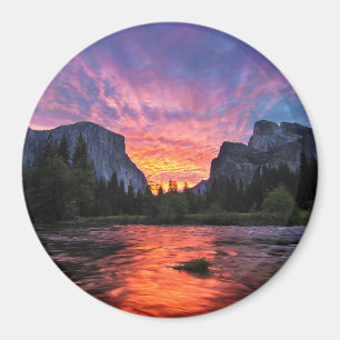 Vibrant Sky Yosemite Valley Magnet