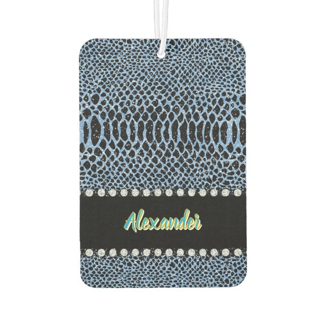 Vibrant Snakeskin print pattern Car Air Freshener (Back)