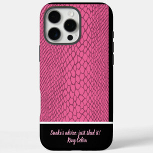 Vibrant snakeskin texture in striking pink hues iPhone 16 pro max case
