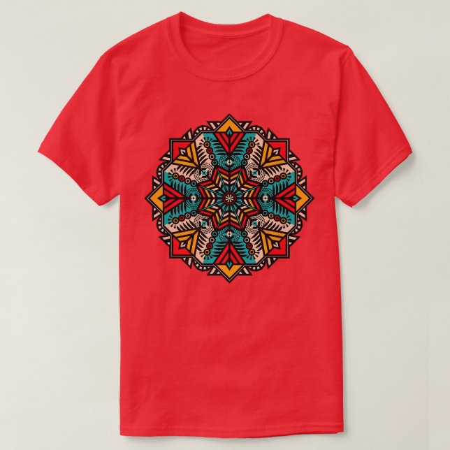 Vibrant Snowflake Mandala  T-Shirt (Design Front)