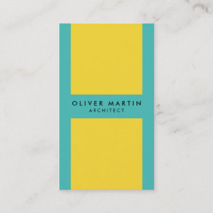 Vibrant Social Media Colour Block Yellow Turquoise Business Card