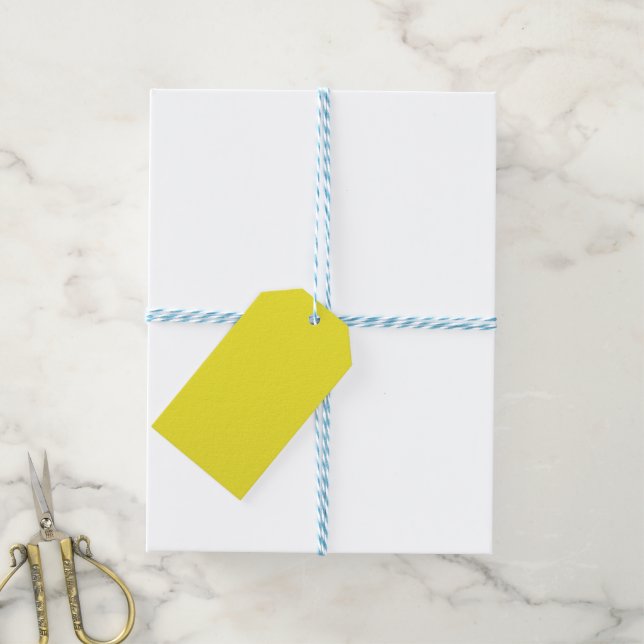 Vibrant Solid Yellow Background  Gift Tags (With Twine)