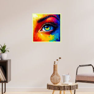 Vibrant Soul Colorful Eye Painting Poster