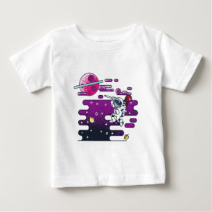 Vibrant Space Astronaut Retro Illustration Baby T-Shirt