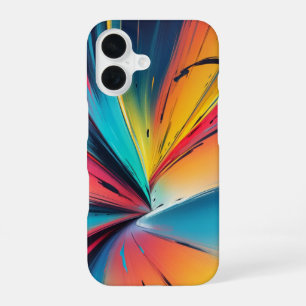 Vibrant Speed Burst Neon Abstract Energy Art iPhone 16 Case