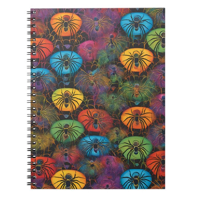 Vibrant Spider Web: Artistic Notebook for Creative (Front)