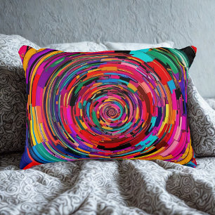 Vibrant Spiral Art Decorative Cushion