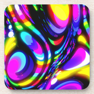 Vibrant Spiral Fantasy Pattern Coaster