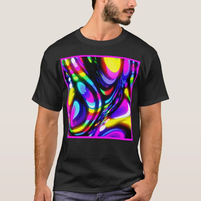Vibrant Spiral Fantasy Pattern T-Shirt (Front)