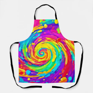 Vibrant Spiral Splash Colours Art Apron