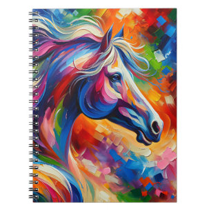 Vibrant Spirit Horse – Abstract Color Flow Art Notebook