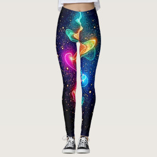 Vibrant Spirit: Neon Energy Swirl Art Leggings