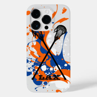 Vibrant Splash Lacrosse Sticks Personalised Case-Mate iPhone 14 Pro Case