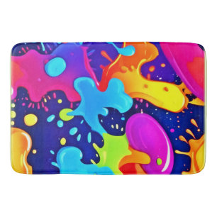 Vibrant Splash of Colour Art Explosion Bath Mat