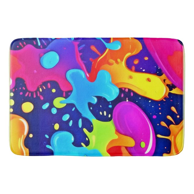 Vibrant Splash of Colour Art Explosion Bath Mat (Front)