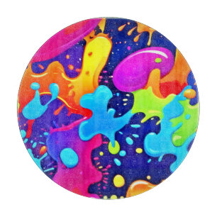 Vibrant Splash of Colour Art Explosion Cutting Board