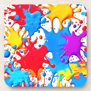 Vibrant Splashes of Neon Colours Coaster