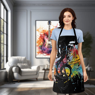 Vibrant Splashy Music Lover's Apron