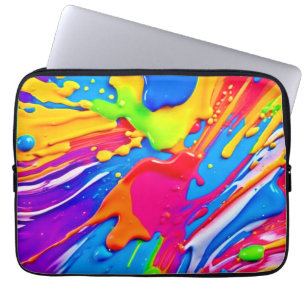 Vibrant Splatter Colour Burst Design Laptop Sleeve