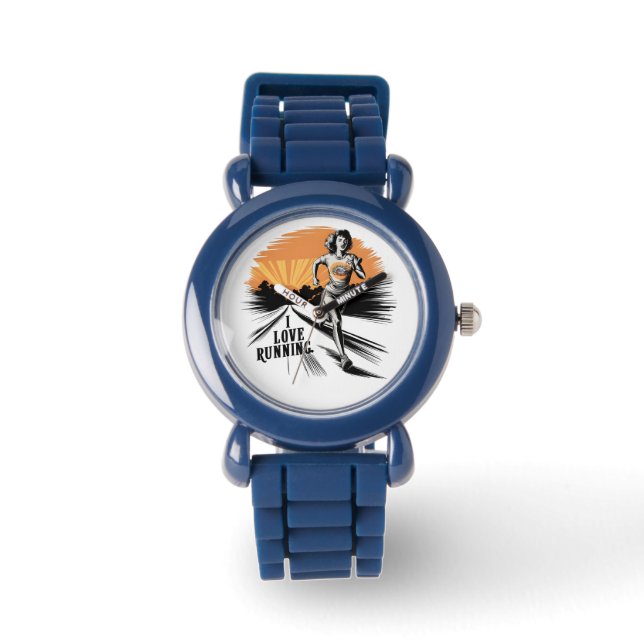 Vibrant Splatter I Love Running  Watch (Front)
