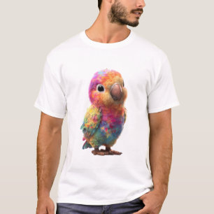 Vibrant Splatter Paint Rainbow Parrot Men T-Shirt