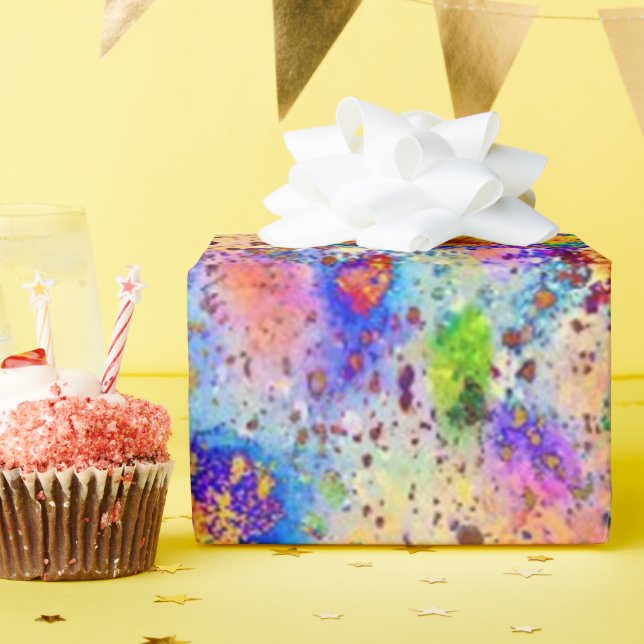 Vibrant splatters wrapping paper (Birthday Party)
