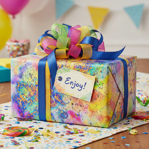 Vibrant splatters wrapping paper