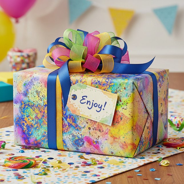 Vibrant splatters wrapping paper (Creator Uploaded)